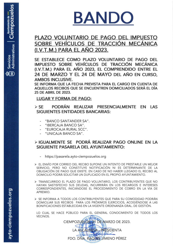 Abierto el plazo voluntario para el pago del Impuesto sobre Vehículos ...